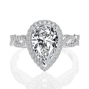 Pear Halo Ring – 925 sterling silver