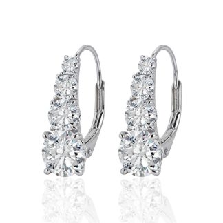 Mossanite Step-Set Design  Affordable Luxury  Versatile  925 Sterling Silver Earrings