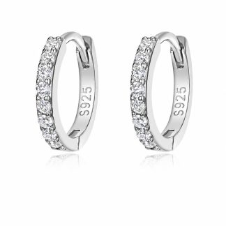 Mossanite 925 Sterling Silver Clasped Hoop Earrings