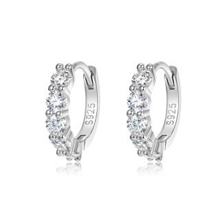 Mossanite  925 Sterling Silver Hoop Earrings