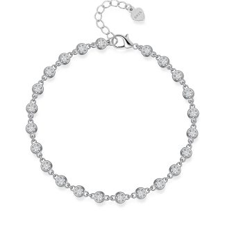 Luxury Bubble Chain Mocanite 925 Sterling Silver Bracelet