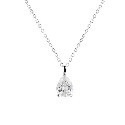 Teardrop Pear Shape Moissanite Necklace 925 Sterling Silver Pendant Necklace For Women 1 Carat 5mm * 8mm GRA Certified Light Luxury Daily Wear Elegant Modern Jewelry Gift