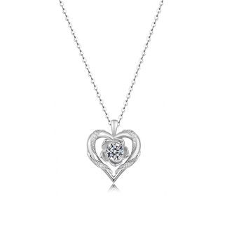 Heart Rose Flower Silver 925 Sterling Silver Moissanite Pendant Necklace