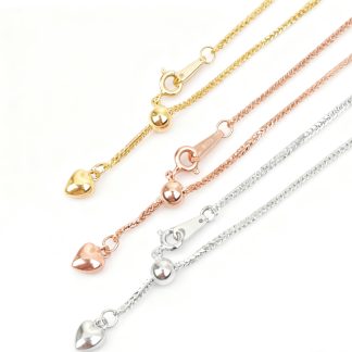 Fashion 925 Sterling Silver Adjustable Spiga Chains Necklace