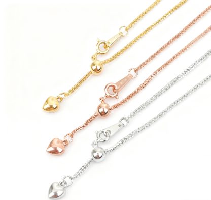 Fashion 925 Sterling Silver Adjustable Spiga Chains Necklace