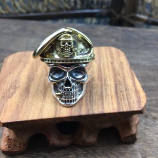 Men’s Vintage Pirate Skull Undead Legion 925 Sterling Silver Adjustable Ring