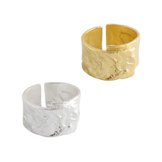 Men’s Irregular Wide Geometry 925 Sterling Silver Adjustable Ring