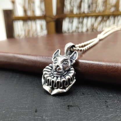 Vintage Bulldog Head 925 Sterling Silver Men's DIY Pendant