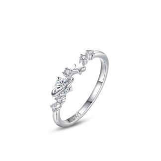 Modern CZ Stars Planet Earth 925 Sterling Silver Adjustable Ring