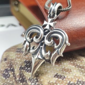 Vintage Men’s Cross Sword Letters 925 Sterling Silver DIY Pendant
