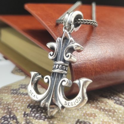 Vintage Men's Boat Anchor 925 Sterling Silver DIY Pendant