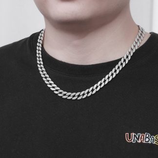 Men’s Fashion Cubic Hollow Chain 925 Sterling Silver Necklace