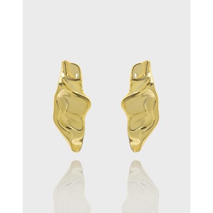 Geometry Irregular Pods 925 Sterling Silver Stud Earrings