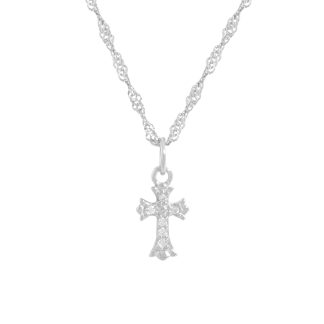 Modern Gorgeous CZ Cross 925 Sterling Silver Necklace