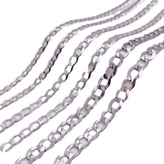 Geometric Hexagon Inspired Side Cut Links 925 Sterling Silver Cuban Link Chain Necklace