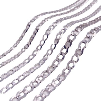 Geometric Hexagon Inspired Side Cut Links 925 Sterling Silver Cuban Link Chain Necklace