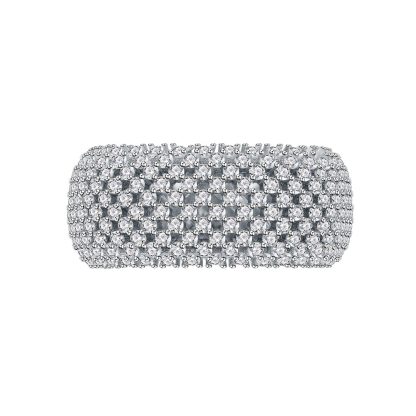 Men's Micro Setting Net Arc 925 Sterling Silver Adjustable Ring