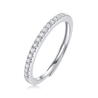 Moissanite Geometric Design Minimalist Fashion Silver 925 Sterling Silver Adjustable Ring