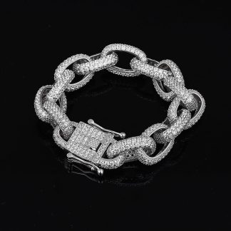 Men’s Heavy Quality Thickness Oval Chain 925 Sterling Silver Bracelet