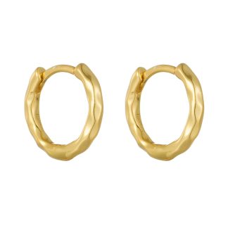 Simple Mini Irregular Face Round Circle 925 Sterling Silver Hoop Earrings