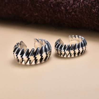 Men's Lighting 925 Sterling Silver Adjustable Ring