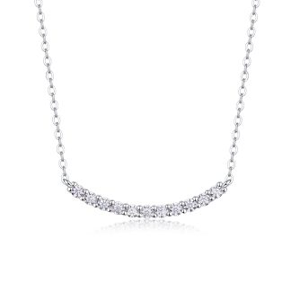 Elegant Women Fashion Statement  925 Sterling Silver and Moissanite Stones Geometric Moissanite Silver Necklace