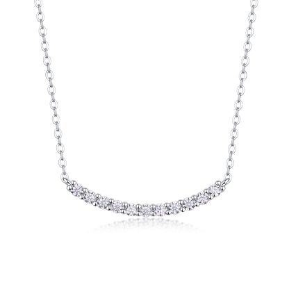 Elegant Women Fashion Statement  925 Sterling Silver and Moissanite Stones Geometric Moissanite Silver Necklace