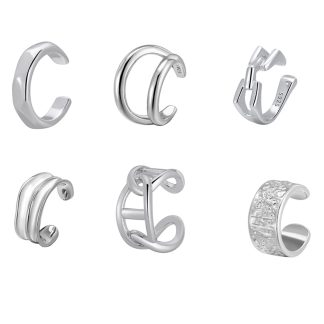 Geometric Design 925 Sterling Silver U-Shaped Ear Clip Earrings for Women Fashion Modern Style No Piercing Required Elegant and Versatile Jewelry