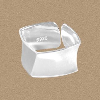 Men’s Geometry Irregular Wide 925 Sterling Silver Adjustable Ring