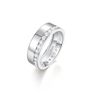 Simple Yet Elegant Full Band Moissanite For Men 925 Sterling Silver Ring