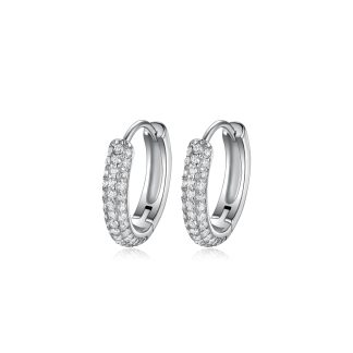 Starry Sky Circle Moissanite 925 Sterling Silver Hoop Earrings