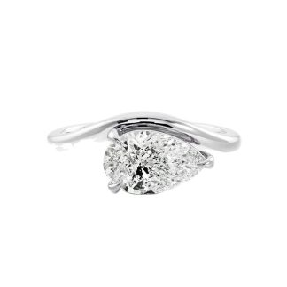 Minimalist Geometric Ring Cubic Zirconia And Pure Metal 925 Sterling Silver 18K Gold Tone White Gold Tone Wave Leaf Clover Pear Cut Open Band Fashion Ring For Women Men