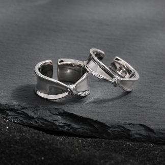 Girl Fashion Bow-knot 925 Sterling Silver Adjustable Ring