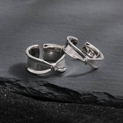 Girl Fashion Bow-knot 925 Sterling Silver Adjustable Ring