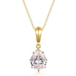 Pear Cut D Color Moissanite Necklace 925 Sterling Silver