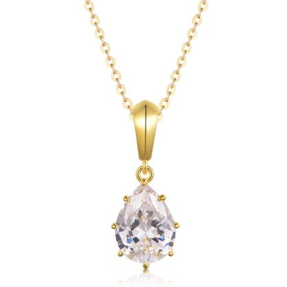 Pear Cut D Color Moissanite Necklace 925 Sterling Silver