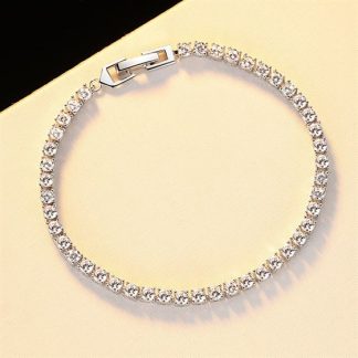 0.2ct 0.5ct Elegant CZ 925 Sterling Silver Bracelet
