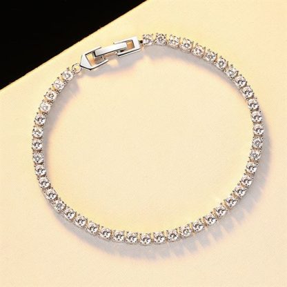 0.2ct 0.5ct Elegant CZ 925 Sterling Silver Bracelet