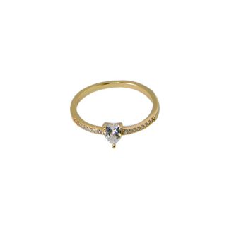 Simple CZ Heart 925 Sterling Silver Ring