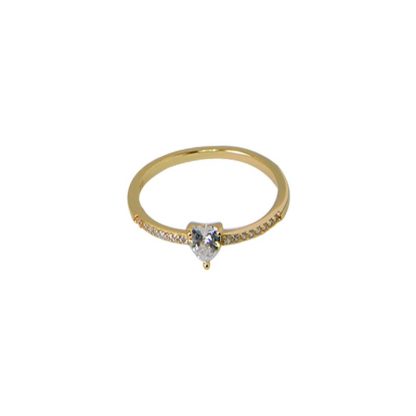 Simple CZ Heart 925 Sterling Silver Ring