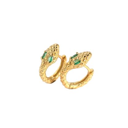Fashion CZ Snake 925 Sterling Silver Hoop Earrings