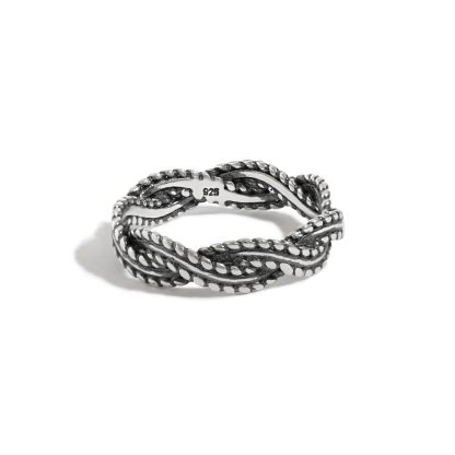 Vintage Twisted Cross 925 Sterling Silver Ring