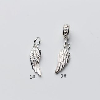 Simple Angel Wing 925 Sterling Silver DIY Charm