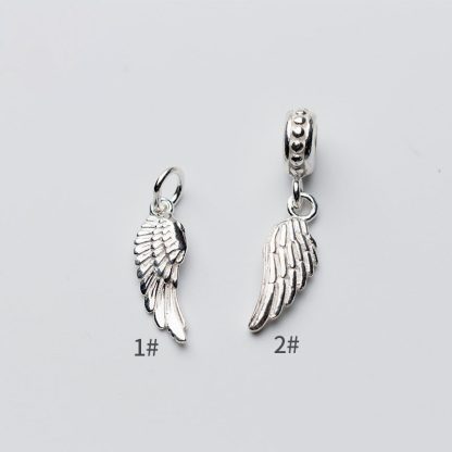 Simple Angel Wing 925 Sterling Silver DIY Charm