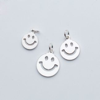 Simple Smile Face 925 Sterling Silver DIY Charm