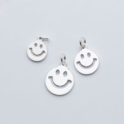 Simple Smile Face 925 Sterling Silver DIY Charm