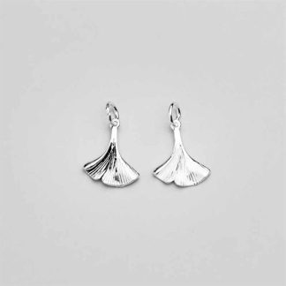 Vintage Ginkgo Leaf 925 Sterling Silver DIY Charm