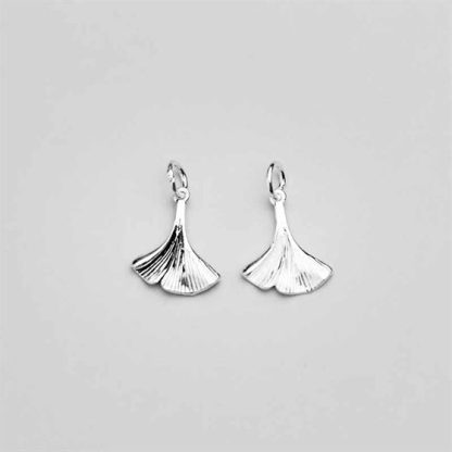 Vintage Ginkgo Leaf 925 Sterling Silver DIY Charm