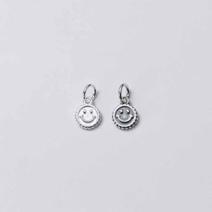Sweet Smile Matte Round Tag 925 Sterling Silver DIY Pendant