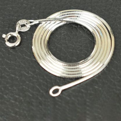 Classic 925 Sterling Silver 8 Sided Snake Chains Necklace
